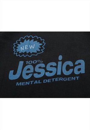 Jessica t-shirt detergent tee skater slogan top in black