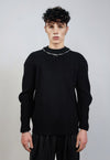 Gothic sweater in black catwalk jumper knitted going out top