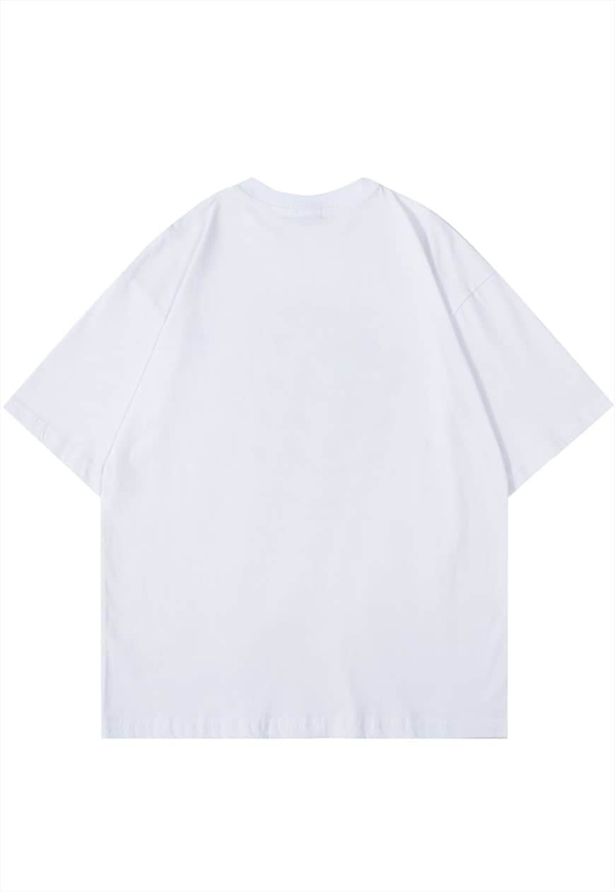 Rapper t-shirt hip-hop tee grunge gangster top in white