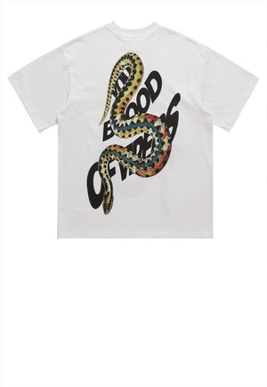 Bible print t-shirt snake print tee retro punk top in white