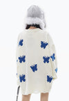 Butterfly sweater psychedelic jumper knitted rave top white