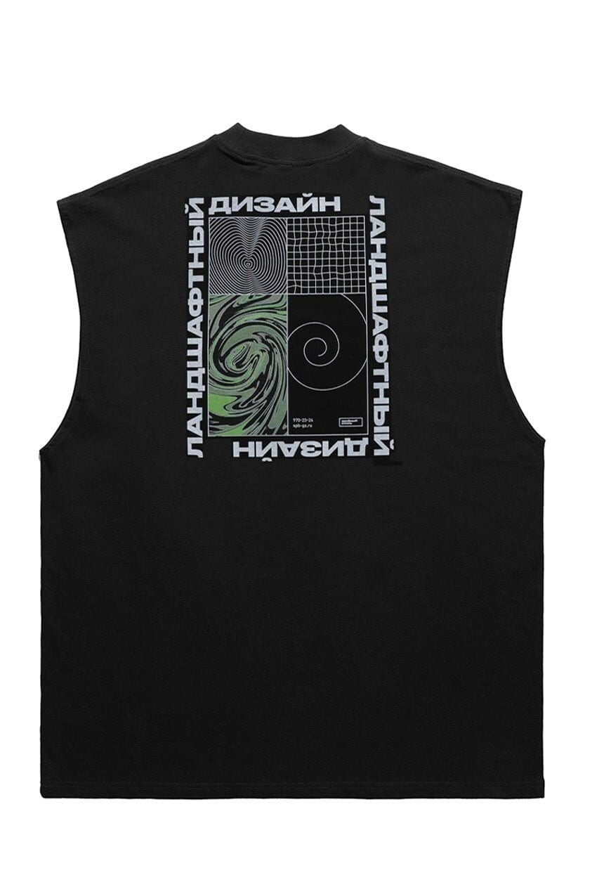 Cyber punk tank top surfer vest retro sleeveless t-shirt