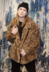 Snake fleece jacket fake fur python aviator bomber in brown