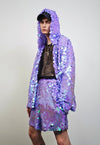 Purple sequin shorts mermaid trousers fantasy luminous pants