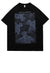 Abstract print t-shirt ghost tee retro Gothic top in black