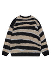 Striped sweater fluffy zebra jumper animal print fuzzy top