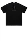 Saint t-shirt virgin print tee god slogan punk top in black