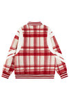 Plaid woolen varsity jacket red check USA college bomber