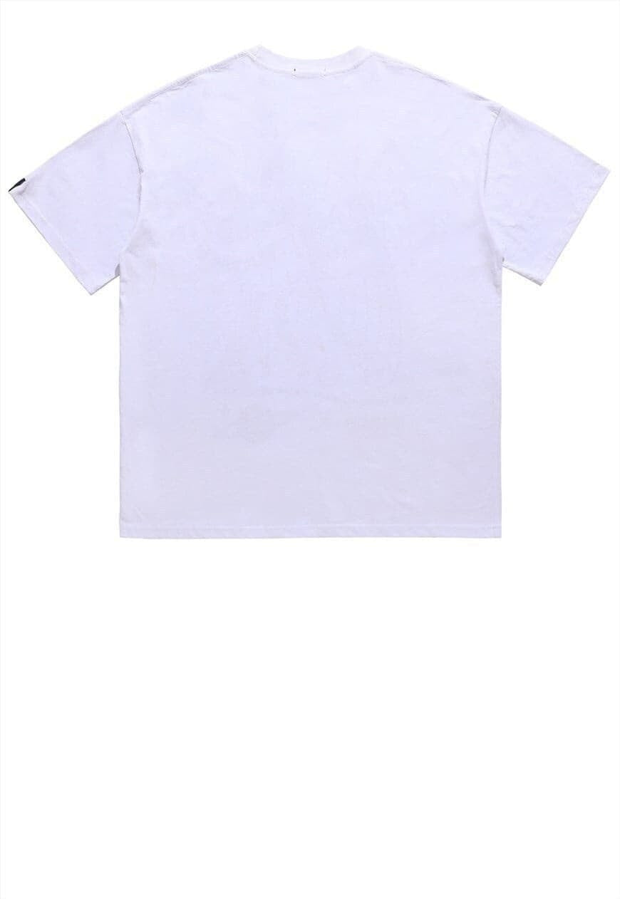 Metalcore t-shirt retro rock band tee grunge top in white