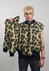 Leopard varsity jacket brown animal print reversible bomber