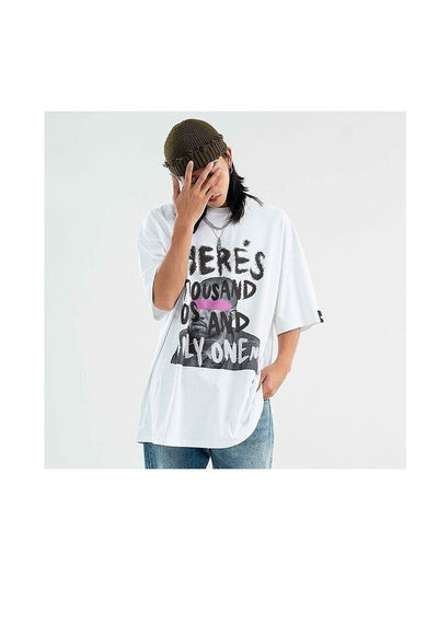 Graffiti t-shirt Kanye rapper tee skater slogan top in white