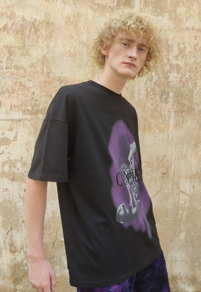 Mobile phone print t-shirt 90s graffiti tee retro grunge top