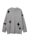 Spider sweater distressed grunge jumper ripped punk top grey