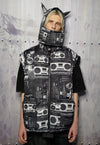 Rave bomber jacket handmade reversible hi-fi techno puffer