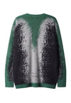 Abstract sweater grunge jumper paint splatter top in green