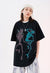 Devil print t-shirt dancing Satan tee Gothic top in black