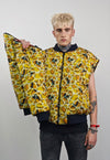 Giraffe print varsity jacket yellow reversible 4in1 bomber