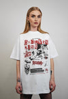 Anarchy t-shirt punk print tee grunge 80s poster top white