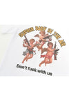 Angel print t-shirt baby slogan tee retro saint top in white