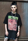 Raver t-shirt graffiti tee cyber robot print punk top black