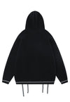 Hooded utility sweater knitted pullover grunge tassel top