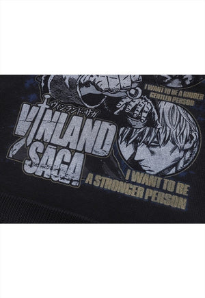 Vinland Saga sweater anime knit distressed Manga jumper grey