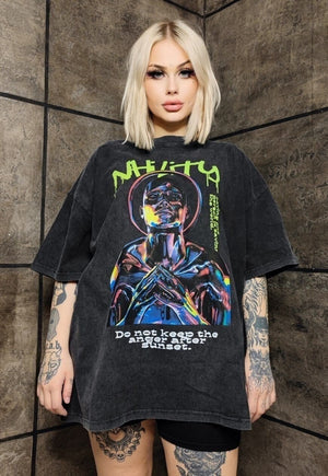 CYBER PUNK PRINT vintage wash t-shirt sample sale 3 for 2