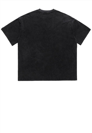 Darkness t-shirt punk shadow stain retro tee washed black