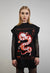 Dragon print vest Y2K surfer tee surfer tank top in black