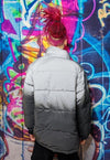 Reflective bomber luminous cotton padded puffer jacket grey