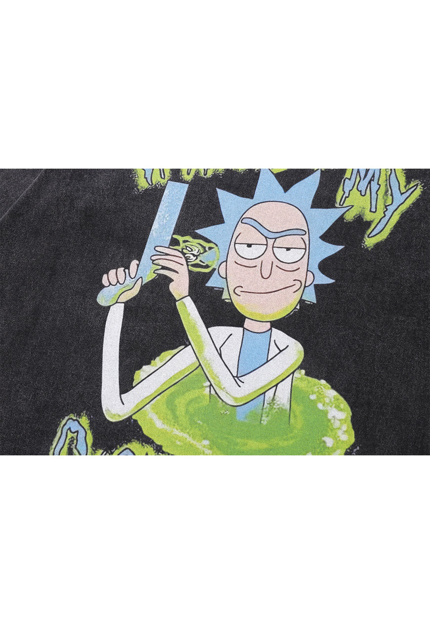 Rick and Morty t-shirt American cartoon tee retro glory hole top in vintage grey