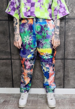 Detachable paisley joggers handmade bandanna print pants