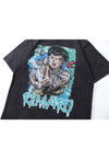 Anime t-shirt Japanese cartoon tee retro skater top in black