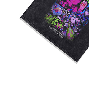 Cute anime girl t-shirt Japanese cartoon tee fraternity slogan top in vintage grey