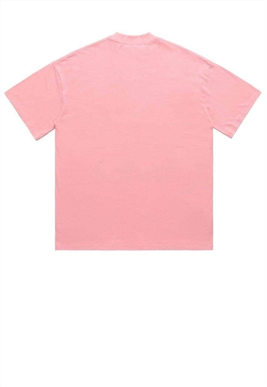 Teddy bear t-shirt grunge tee retro animal print top in pink