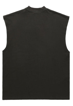 Skeleton sleeveless t-shirt tank top surfer vest vintage wash sample sale 3 for 2