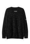 Teddy sweater bear patch jumper knitted Kawaii top in black