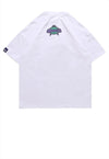 Alien print t-shirt Cyber tee retro UFO top in white