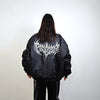 Gothic varsity jacket cross embroidered college bomber