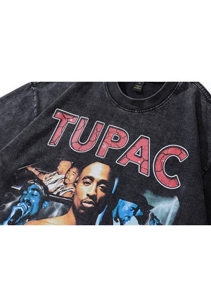 Vintage rapper t-shirt hip-hop tee retro grunge top black