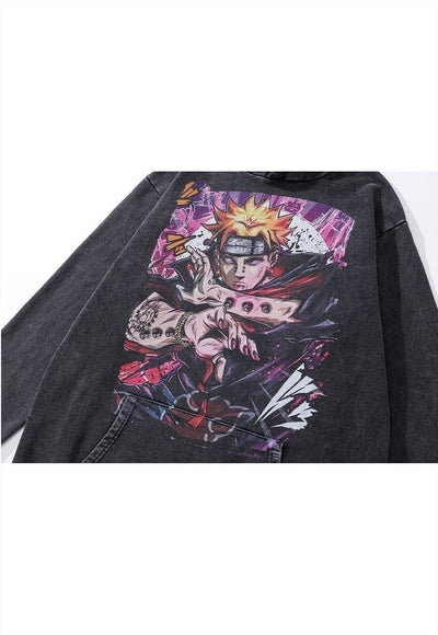 Naruto hoodie anime print pullover Japanese cartoon jumper