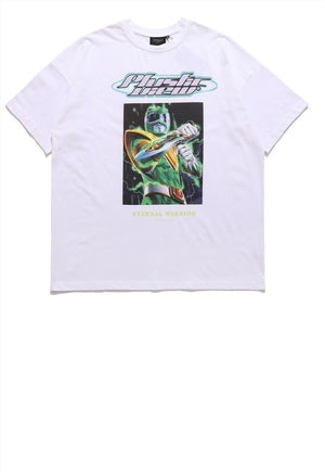 Power ranger print t-shirt retro transformer tee robot top