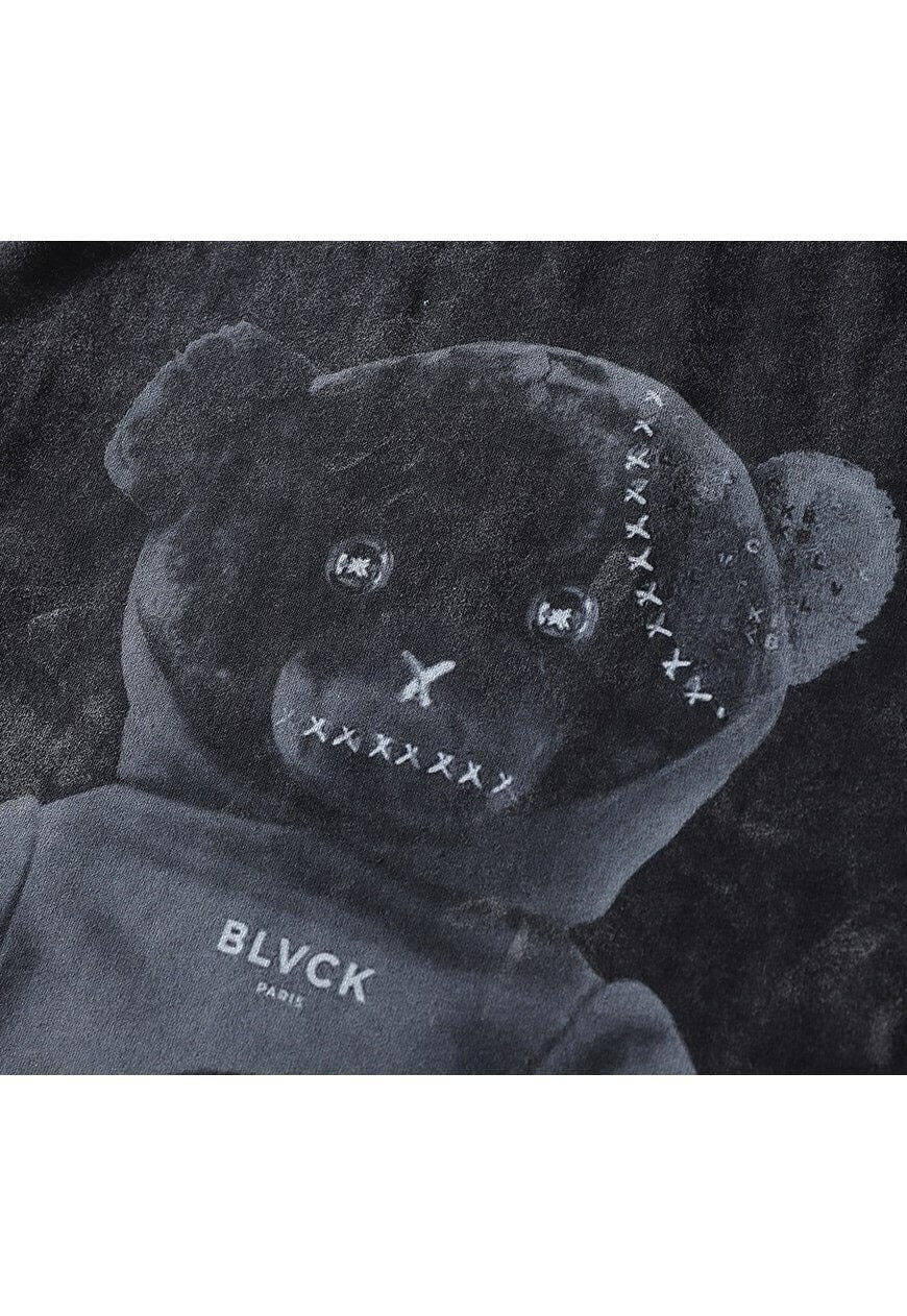Bear print t-shirt Y2K Teddy tee vintage top in acid grey