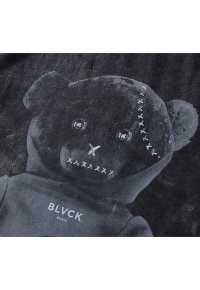 Bear print t-shirt Y2K Teddy tee vintage top in acid grey