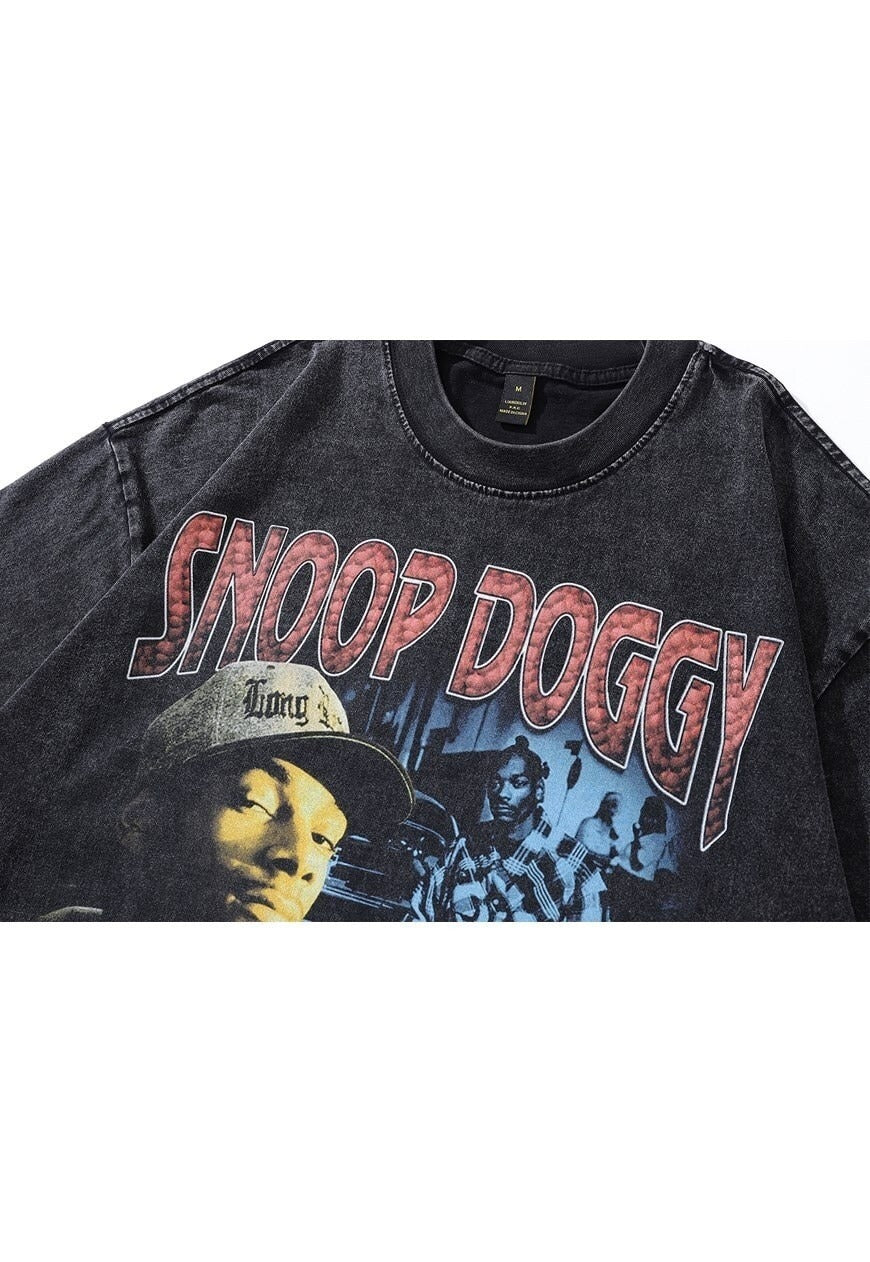 Vintage rapper t-shirt hip-hop tee retro musician top black