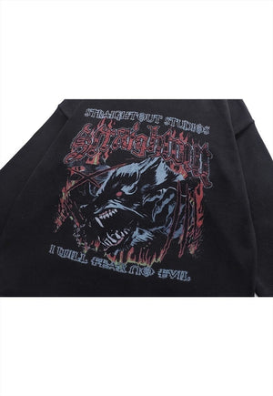 Werewolf sweater Gothic knit distressed horror jumper black