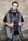 Python fleece jacket handmade detachable snake bomber grey