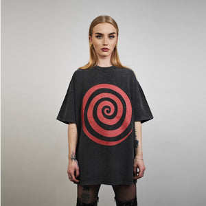 Target t-shirt spiral print tee hypnotic top in vintage grey