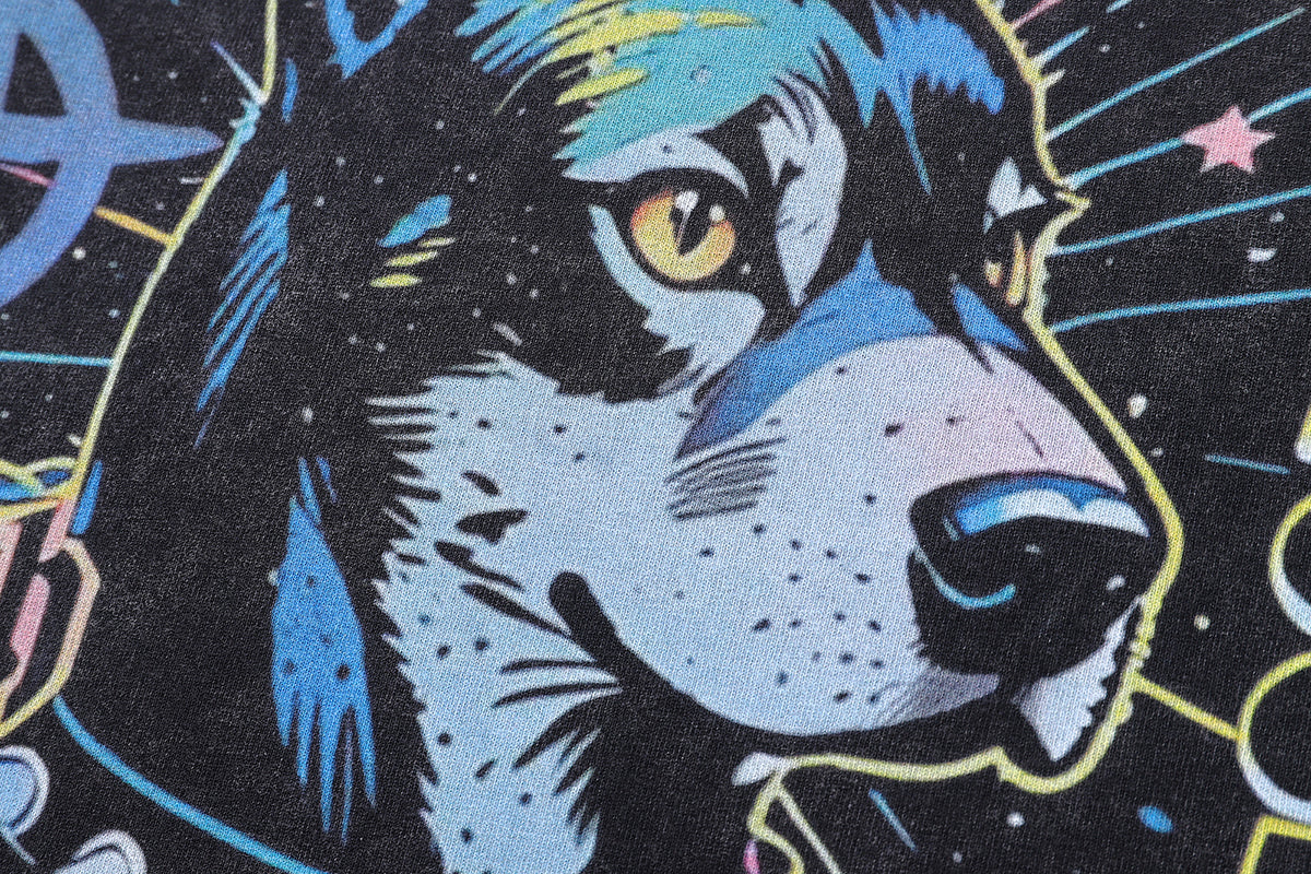 Punk t-shirt Doberman print tee y2k Anarchy top in vintage grey