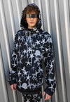 Sea life print hoodie Ocean pullover skater jumper in black